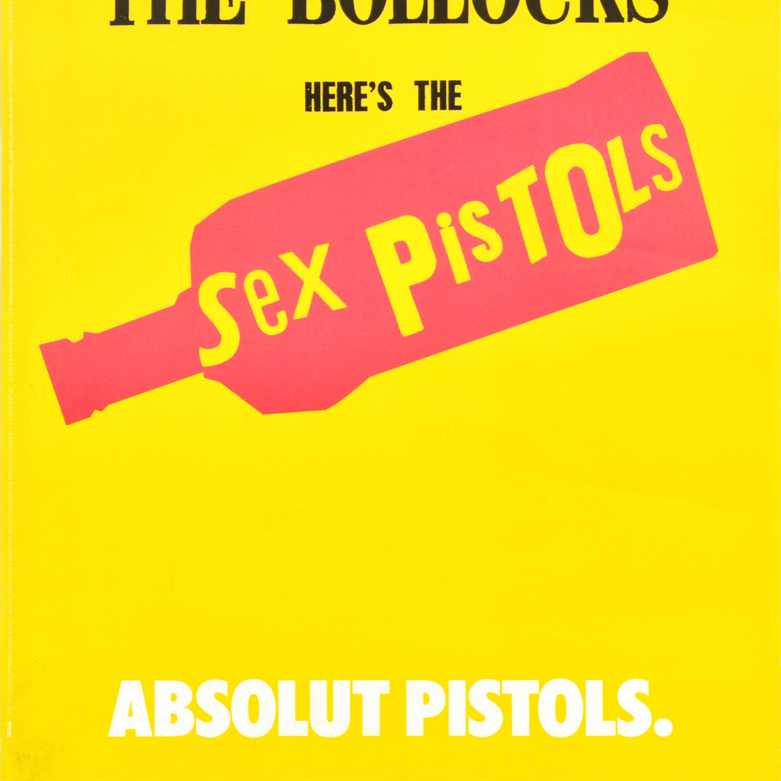 Original Vintage Music Poster Absolut Vodka Sex Pistols Never Mind The Bollocks en Bueno estado para la venta en London, GB