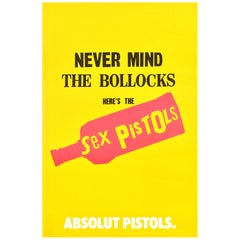 Original Vintage Music Poster Absolut Vodka Sex Pistols Never Mind The Bollocks