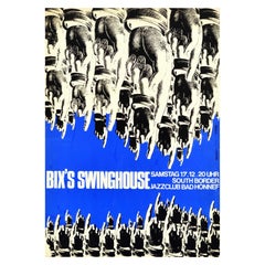 Original Vintage Music Poster Bix's Swinghouse South Border Jazz Club Bad Honnef