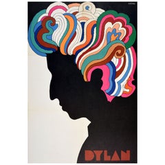Póster Musical Original Vintage Bob Dylan Milton Glaser Psychedelic Design Art