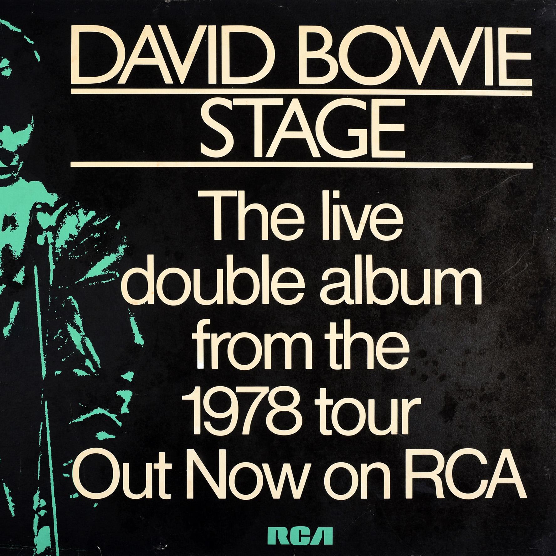 British Original Vintage Music Poster David Bowie Stage Live Double Album Rock For Sale