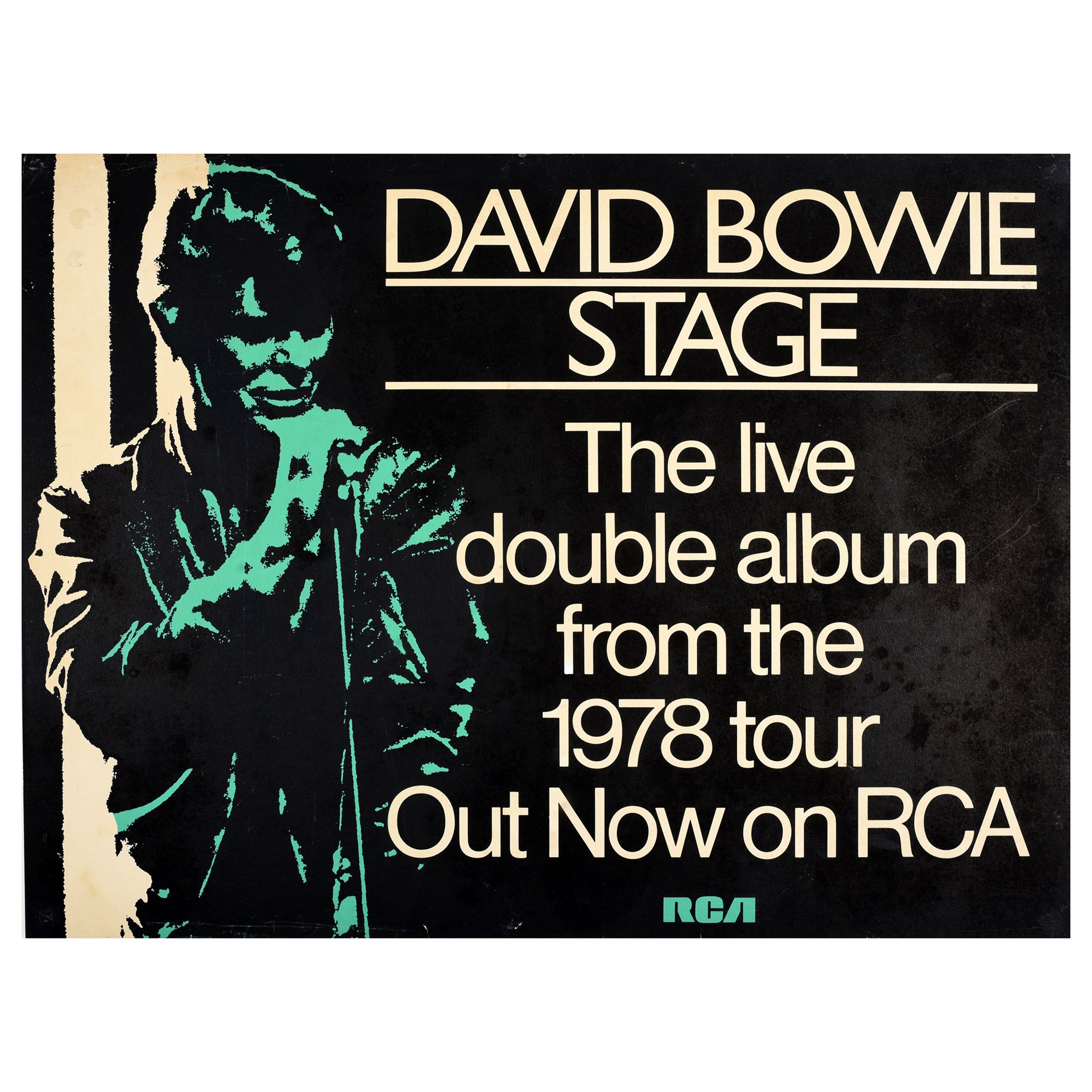 Original-Vintage-Musikplakat David Bowie Bühne Live Double Album Rock, Original
