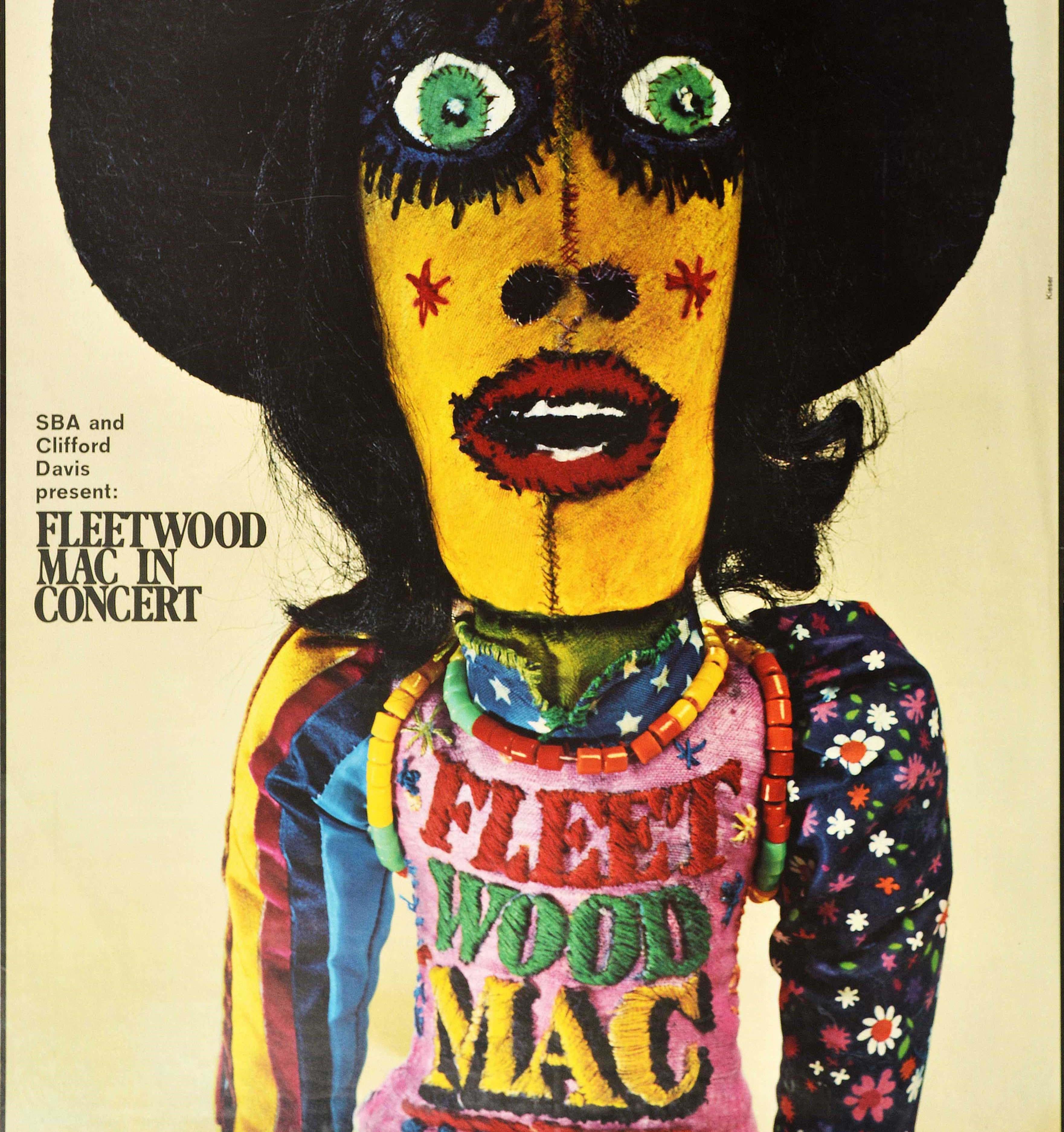 German Original Vintage Music Poster For Fleetwood Mac In Concert Patchwork Doll Design