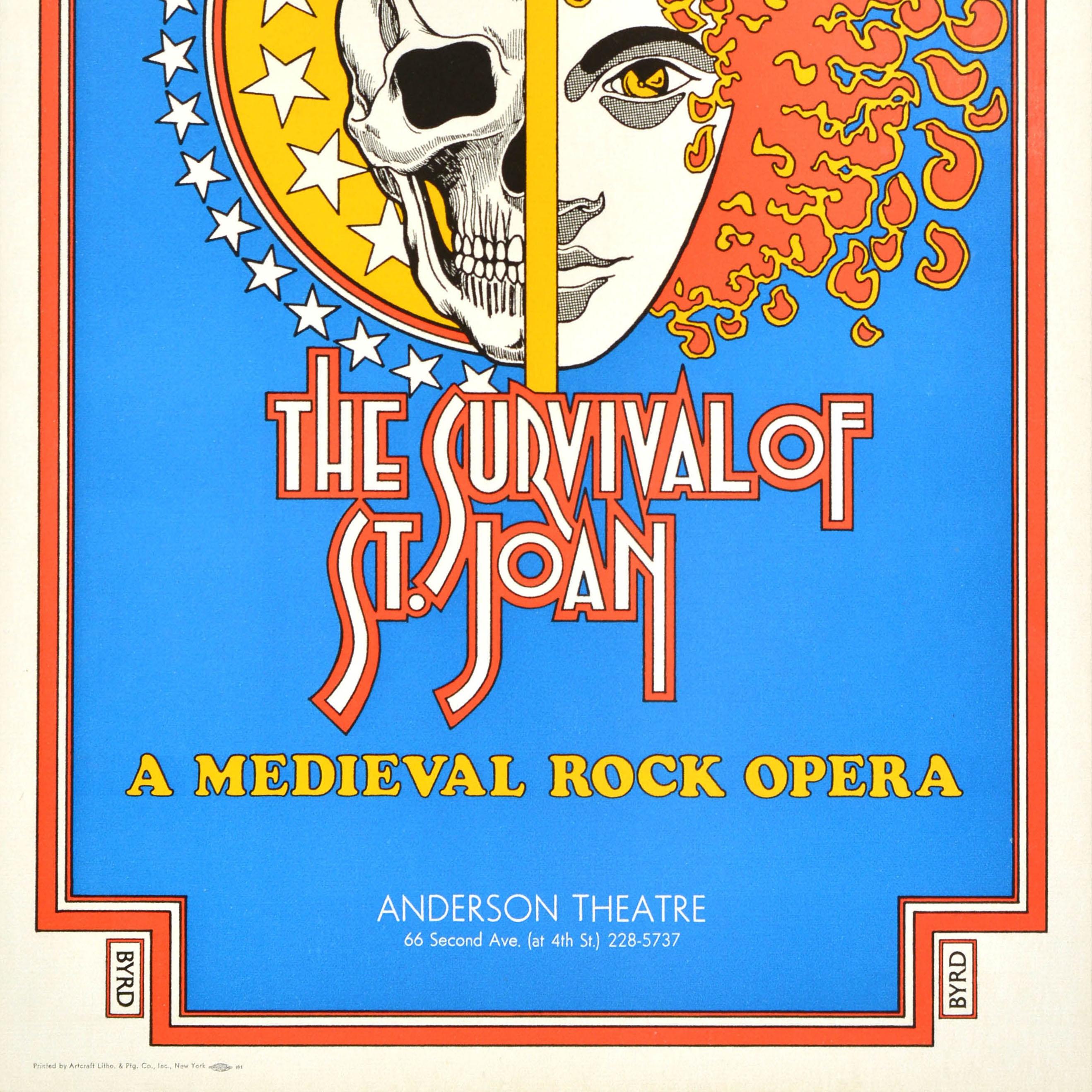Original Vintage Musical Advertising Poster The Survival Of St Joan David Byrd In Excellent Condition For Sale In London, GB
