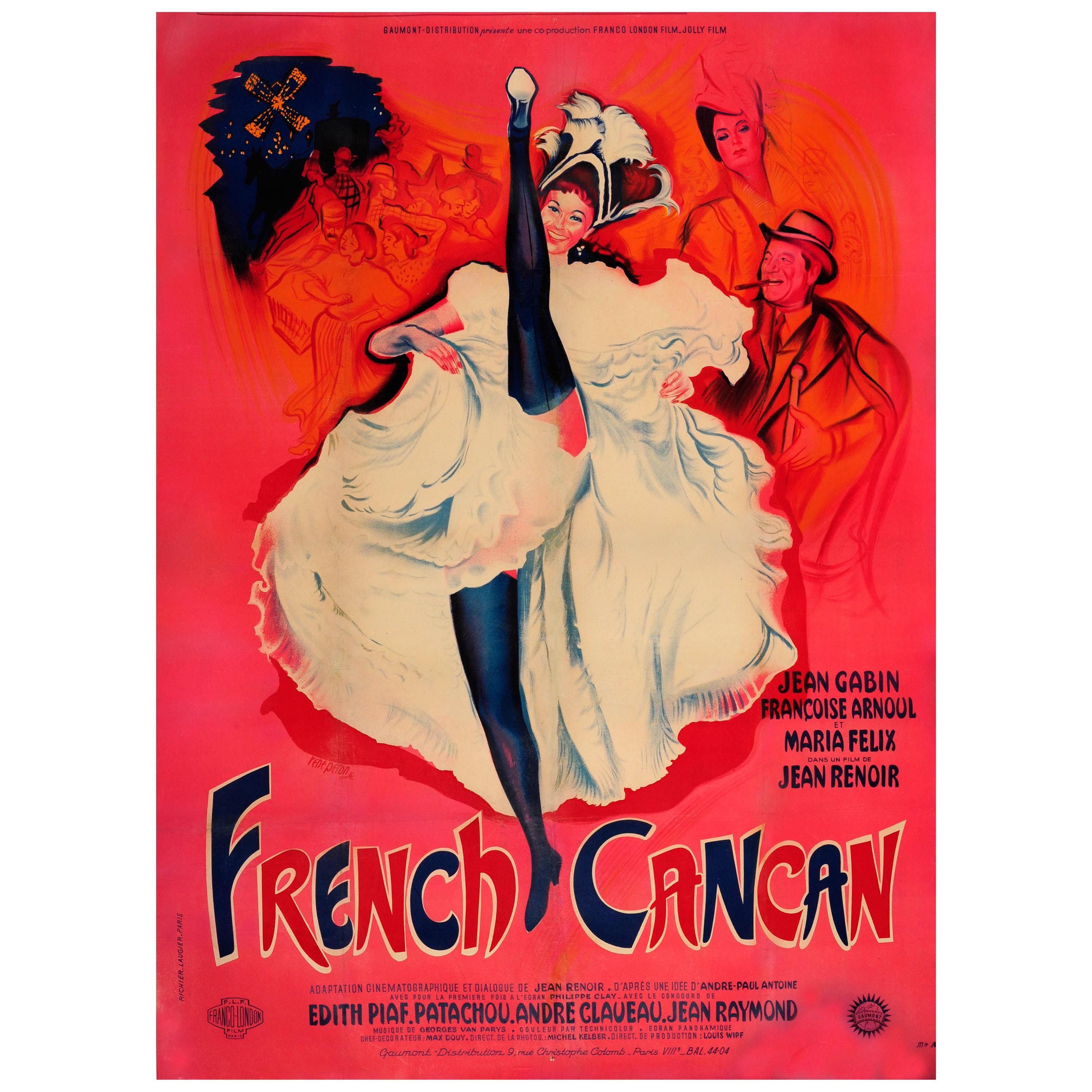 Original Vintage Musical Movie Poster French Cancan Ft Moulin Rouge Dancer Paris