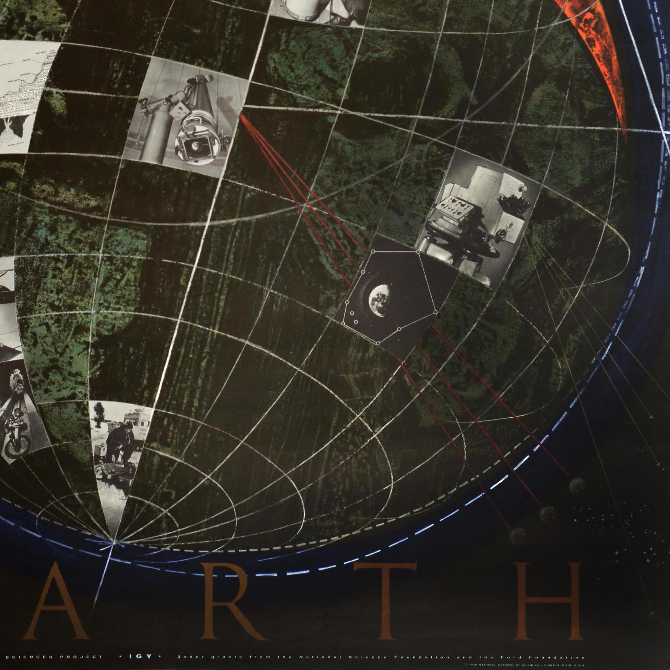 Metà XX secolo Poster dell'Accademia Nazionale delle Scienze NAS originale d'epoca Terra Herbert Danska in vendita