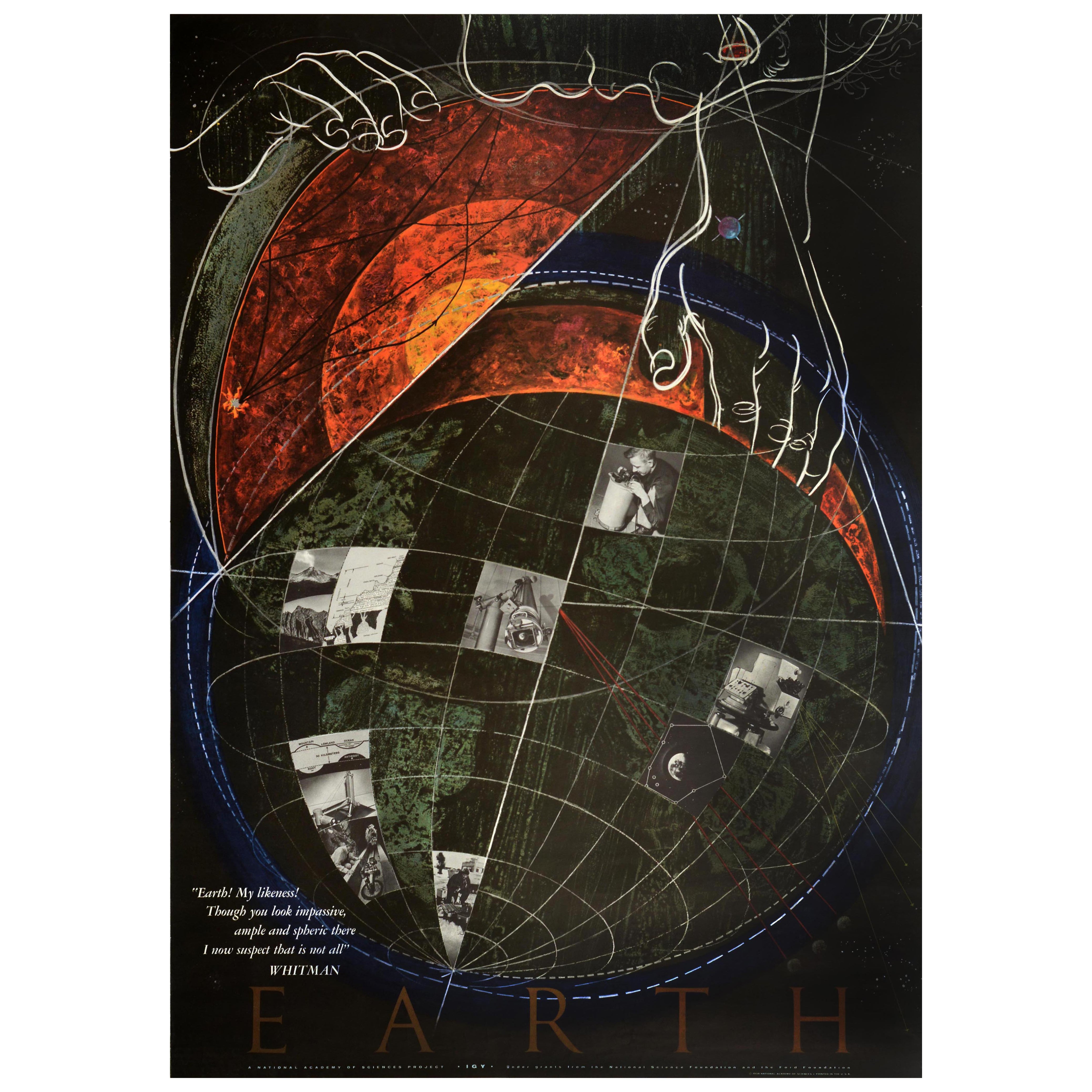 Poster dell
Accademia Nazionale delle Scienze NAS originale d
epoca Terra Herbert Danska