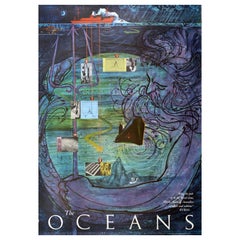 Original Vintage National Academy of Sciences NAS Poster Oceans Herbert Danska