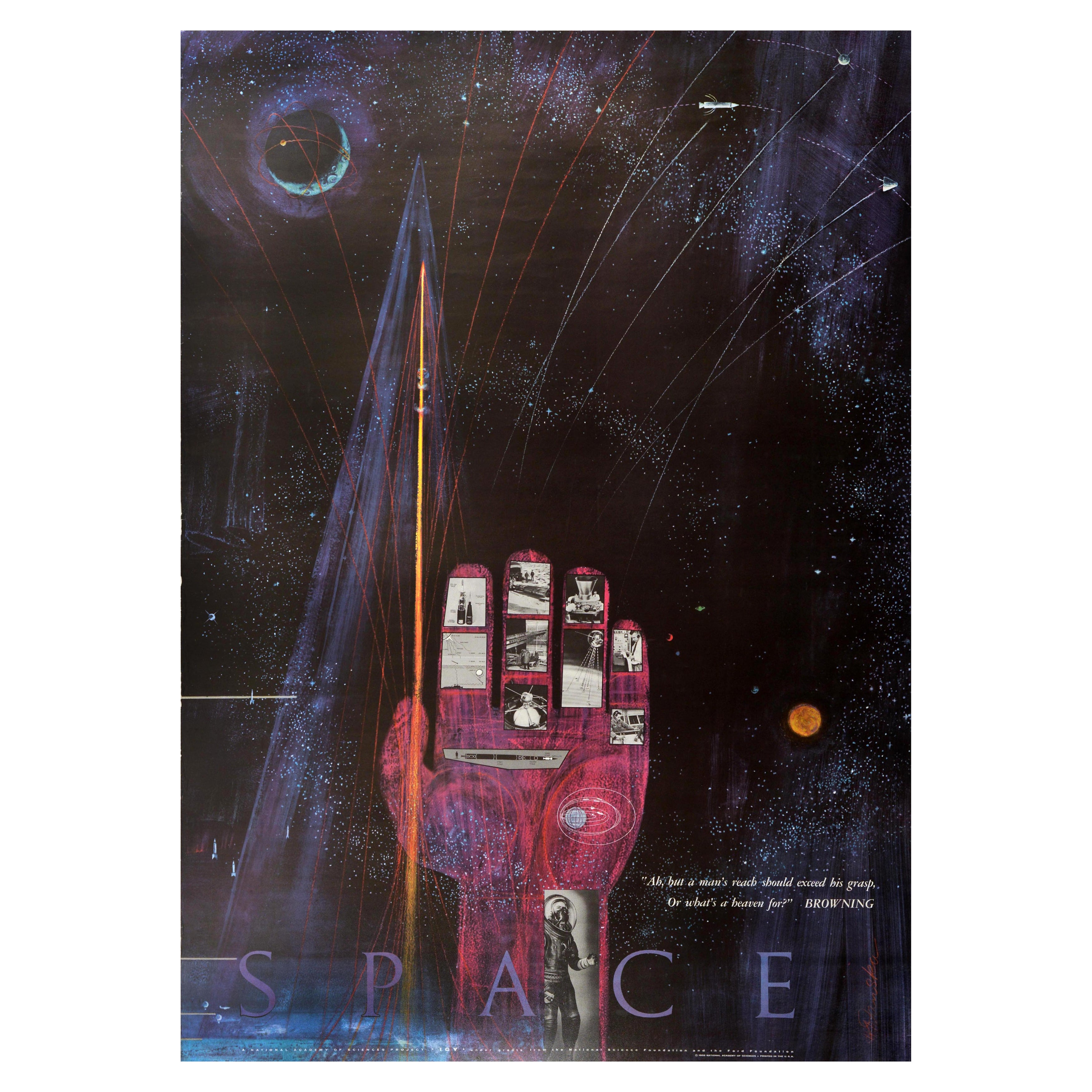 Poster originale d
epoca dell
Accademia Nazionale delle Scienze NAS Space Herbert Danska