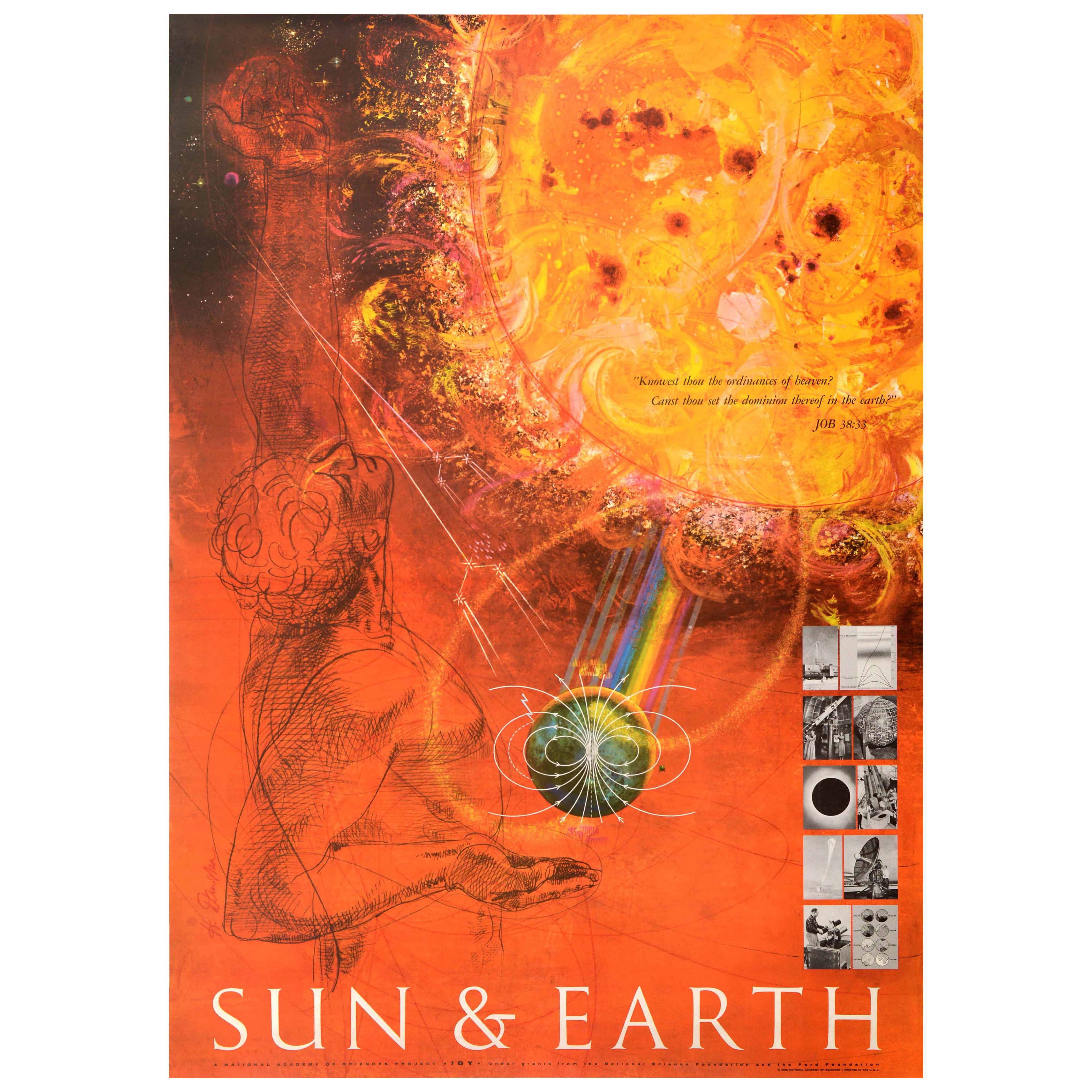 Poster originale dell
Accademia Nazionale delle Scienze NAS d
epoca Sole e Terra Danska