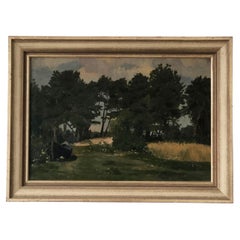 Original Vintage Nature Landscape Oil Painting, circa 1925