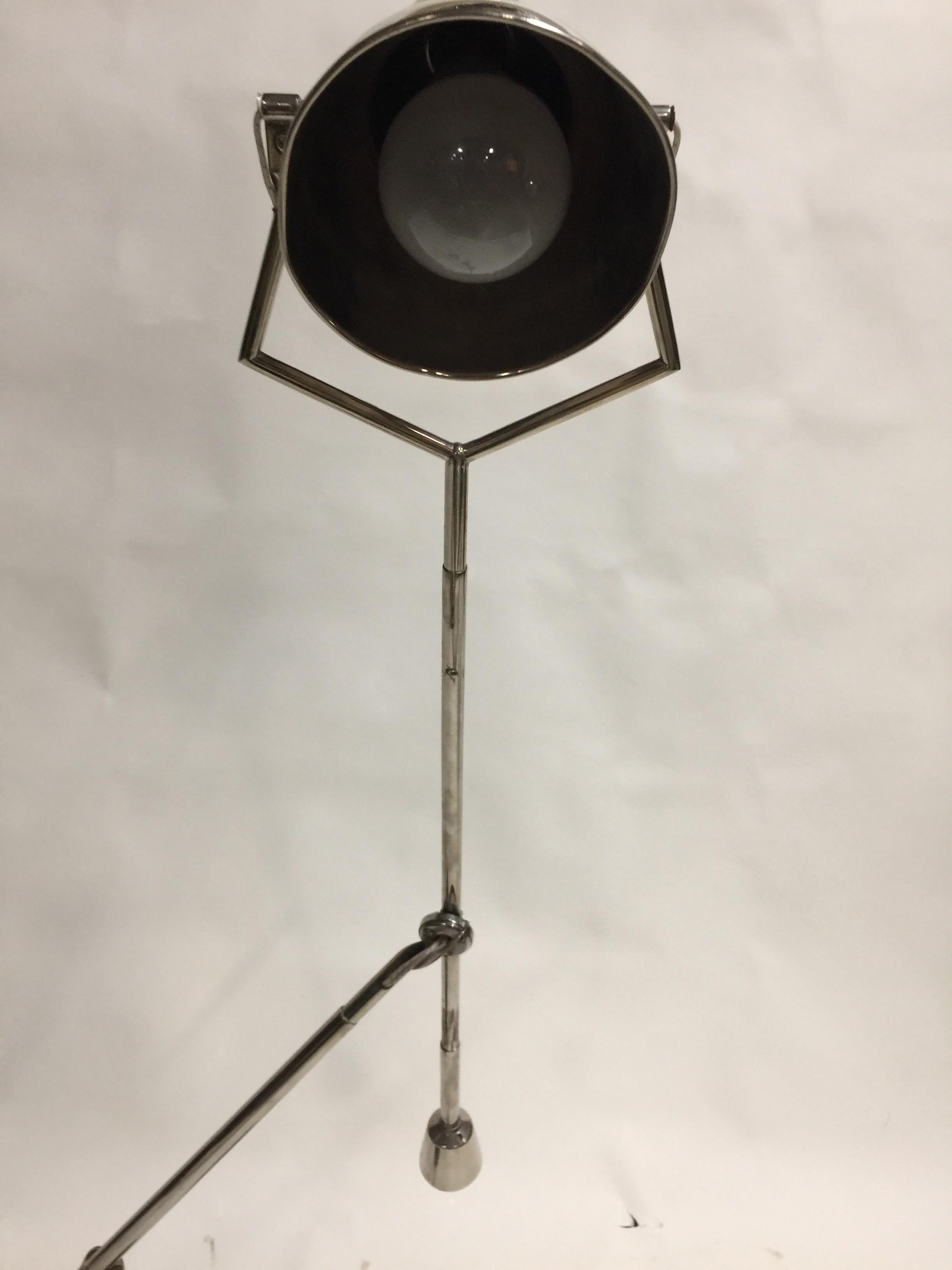 Original Vintage Nickel Desk Lamp by Édouard-Wilfred Buquet 1