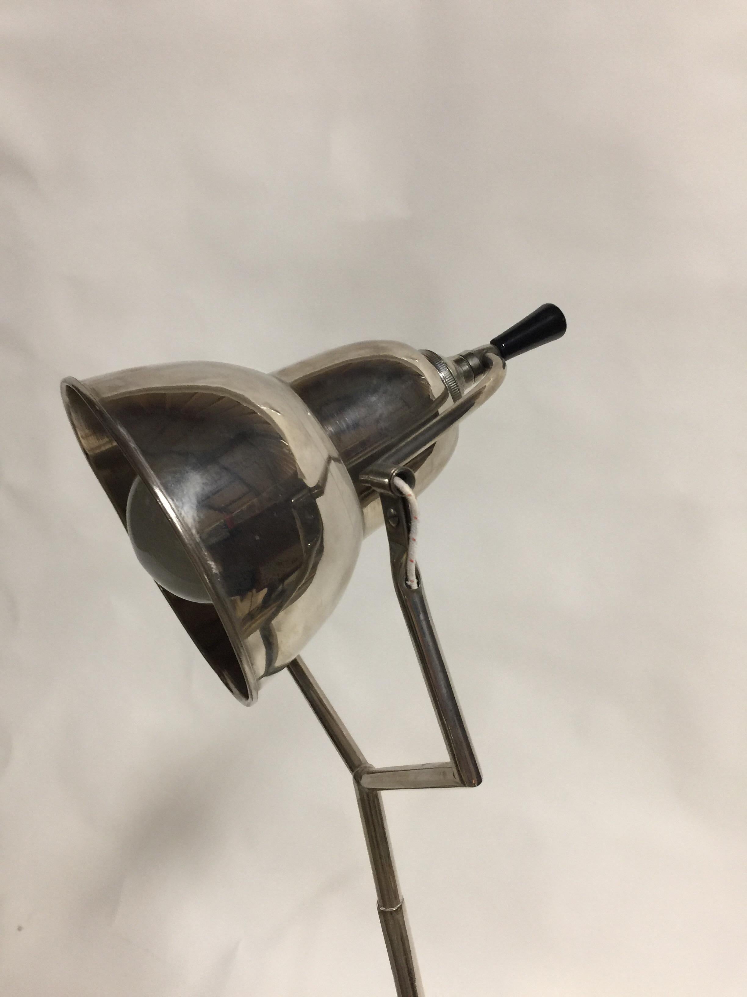 Original Vintage Nickel Desk Lamp by Édouard-Wilfred Buquet In Good Condition In New York, NY