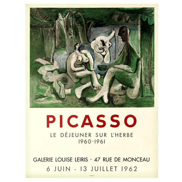 Original Vintage Pablo Picasso Art Exhibition Poster Luncheon on the
