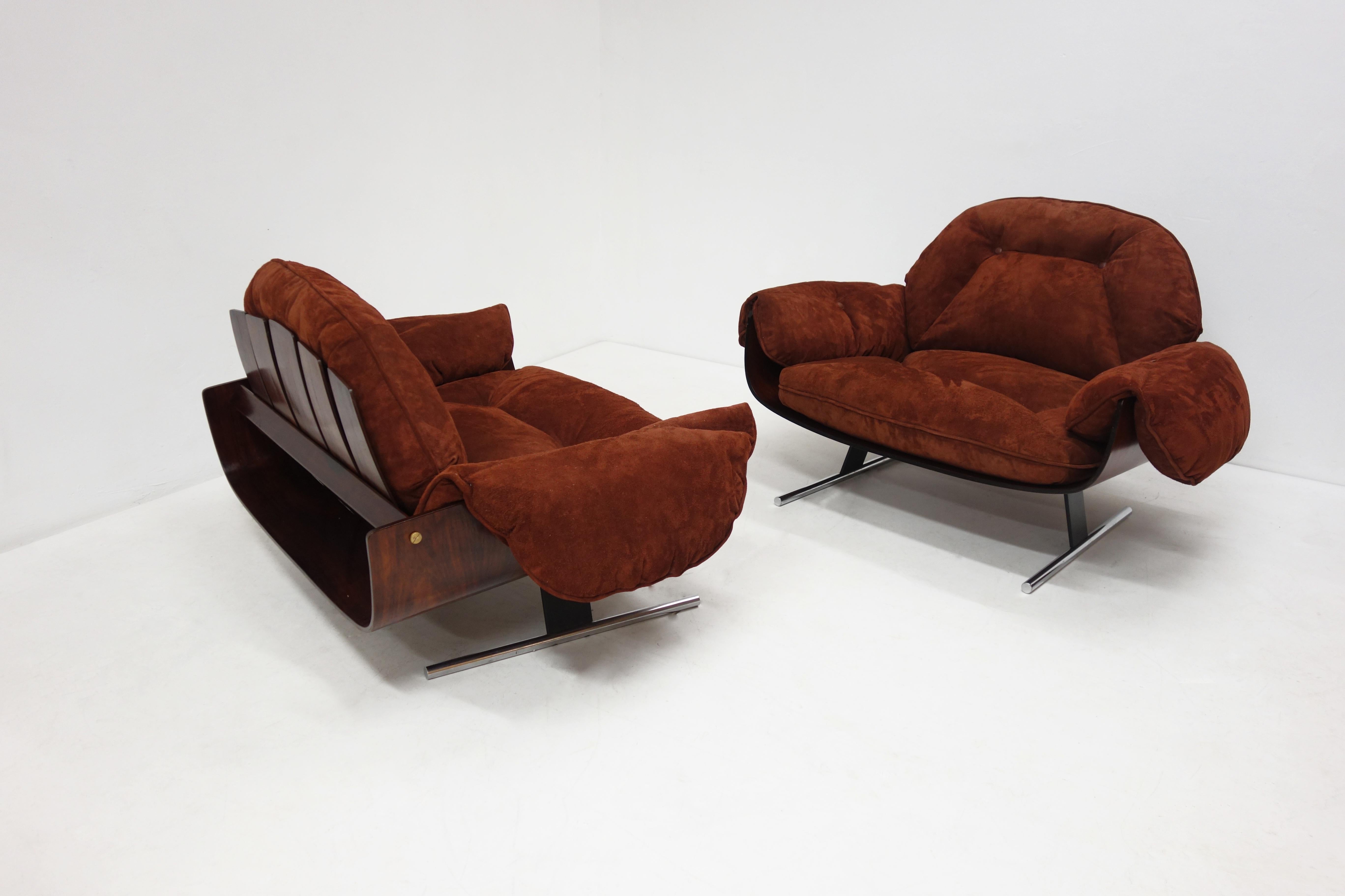 Ein Paar „Presidencial“-Sessel im Vintage-Stil von Jorge Zalszupin, 1959-1965 (Brasilianisch) im Angebot