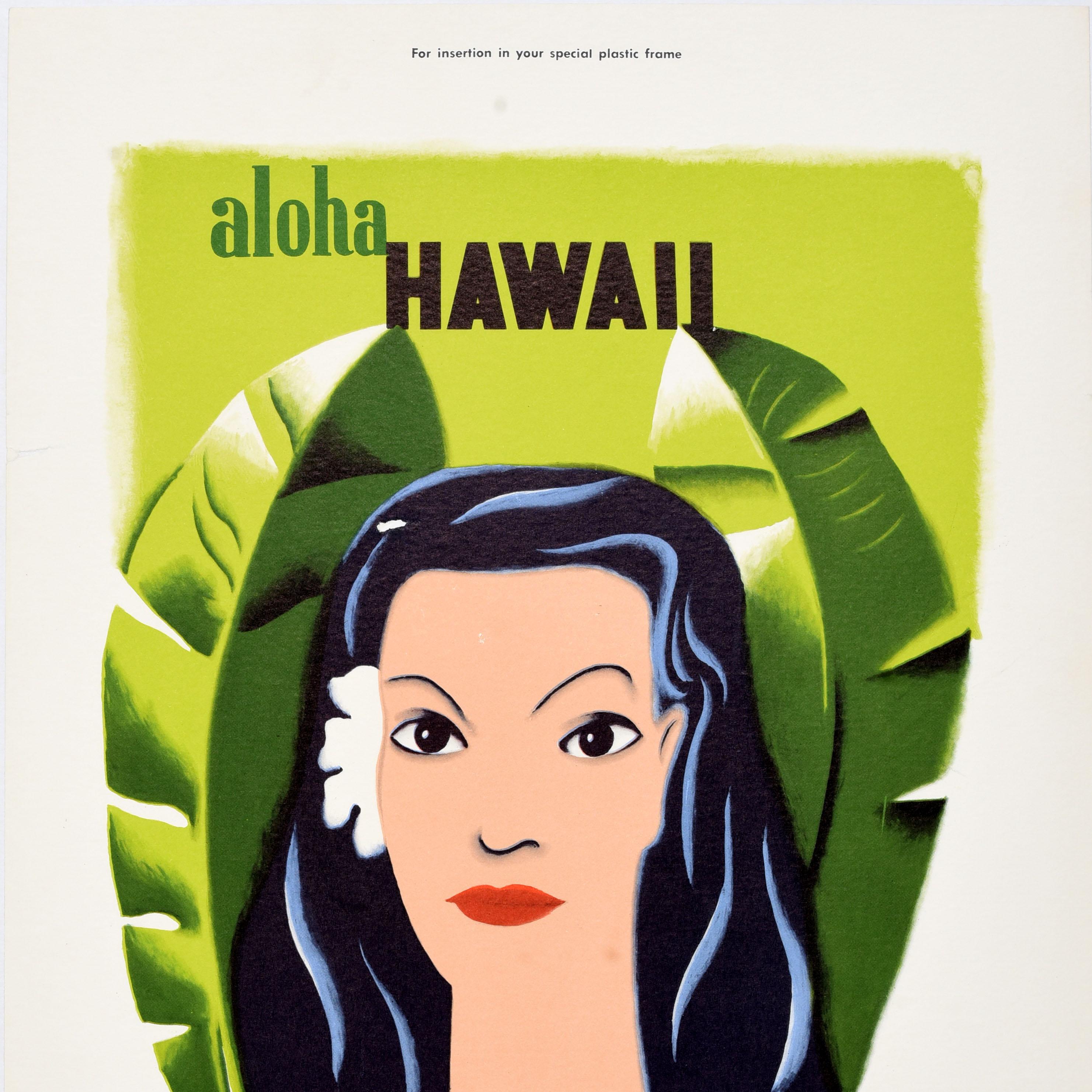 Original Vintage PanAm Travel Advertising Poster Aloha Hawaii McKnight Kauffer (amerikanisch) im Angebot