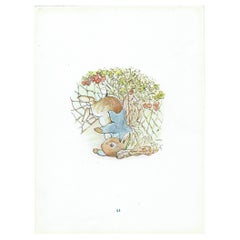 Original Antique Peter Rabbit Print After Beatrix Potter. C.1920