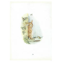 Original Antique Peter Rabbit Print After Beatrix Potter. C.1920