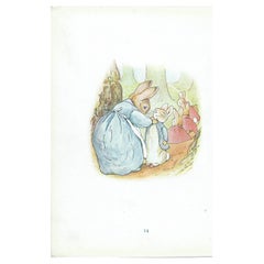 Original Antique Peter Rabbit Print After Beatrix Potter. C.1920