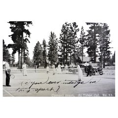 Original Vintage Photo; The Lake Tahoe Area "Early Tennis Image" Circa 1920