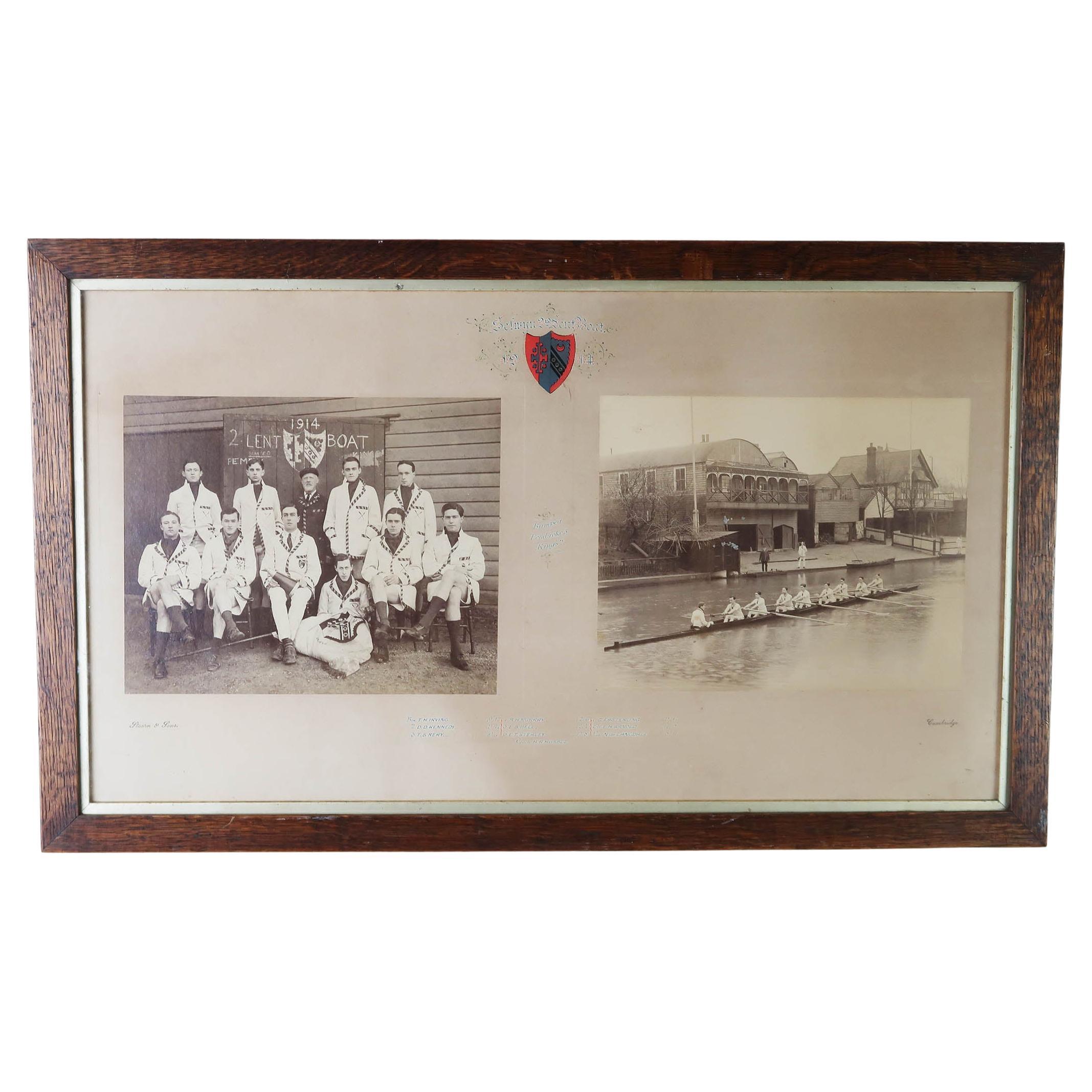 Original Vintage Photograph of A Cambridge Rowing Team. Dated 1914 For ...