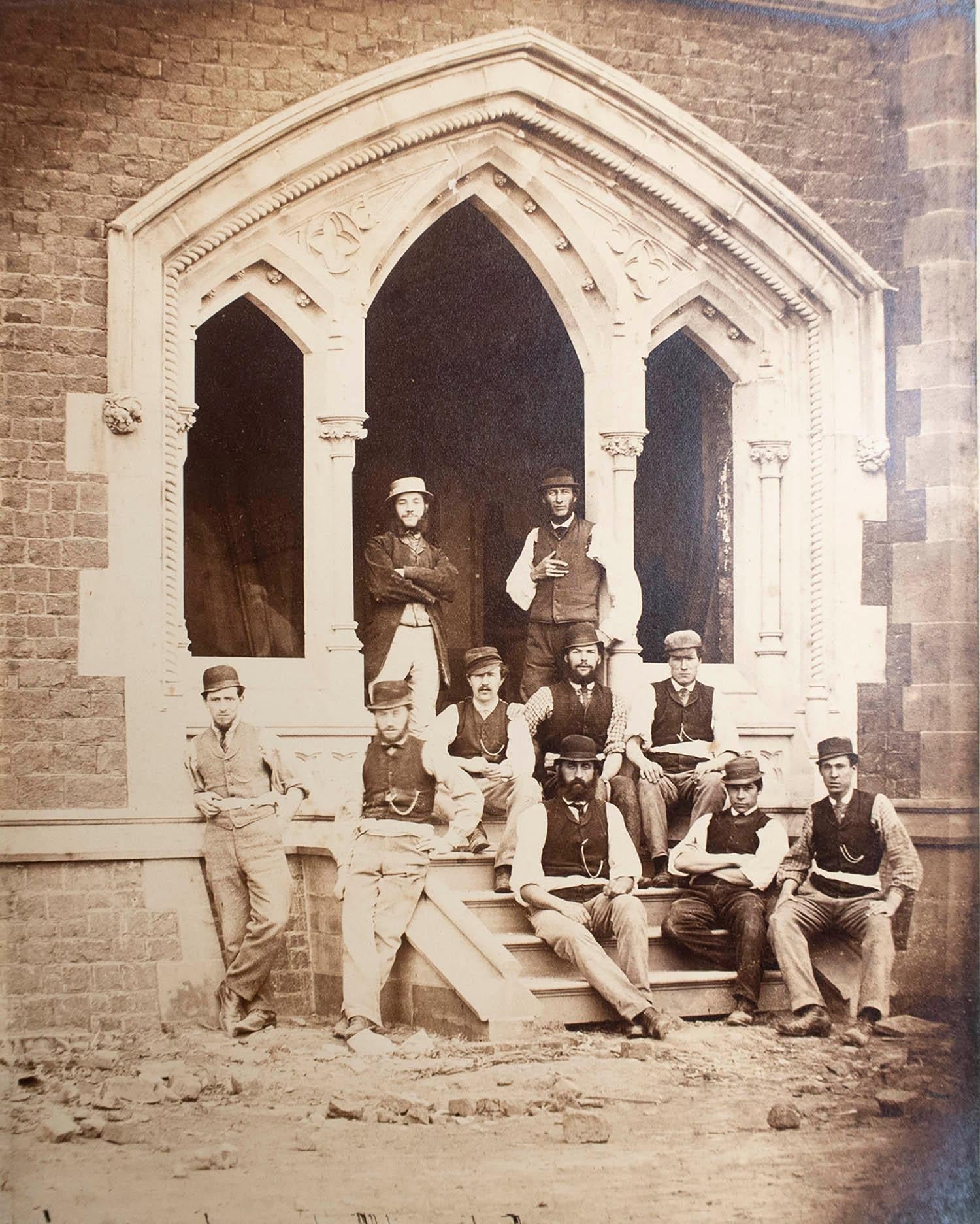 A wonderful image of construction workers in the north east of England

Albumen print. On card

Known photographer- S.Hoggard, Middlesbrough

Unframed

Free shipping.
 