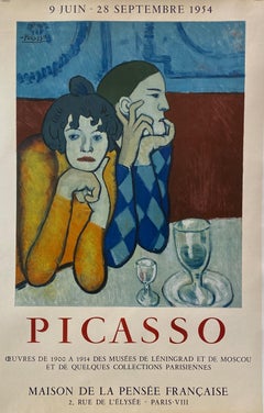 Original Vintage PICASSO Exhibition Poster, 'Des Musee de Leningrad' 1954