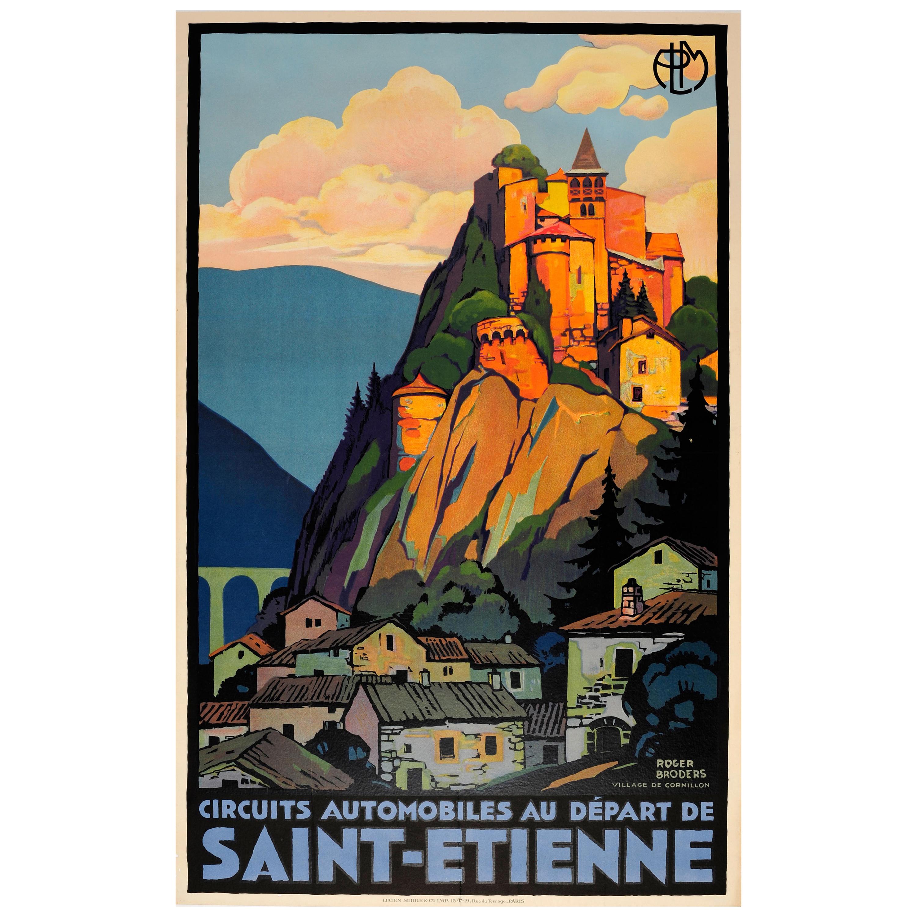 Original Vintage PLM Railway Travel Poster by Broders - Cornillon Saint Etienne