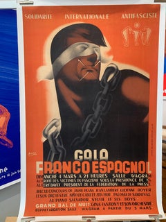 Original Vintage Political Poster, 'GALA FRANCO ESPAGNOL'