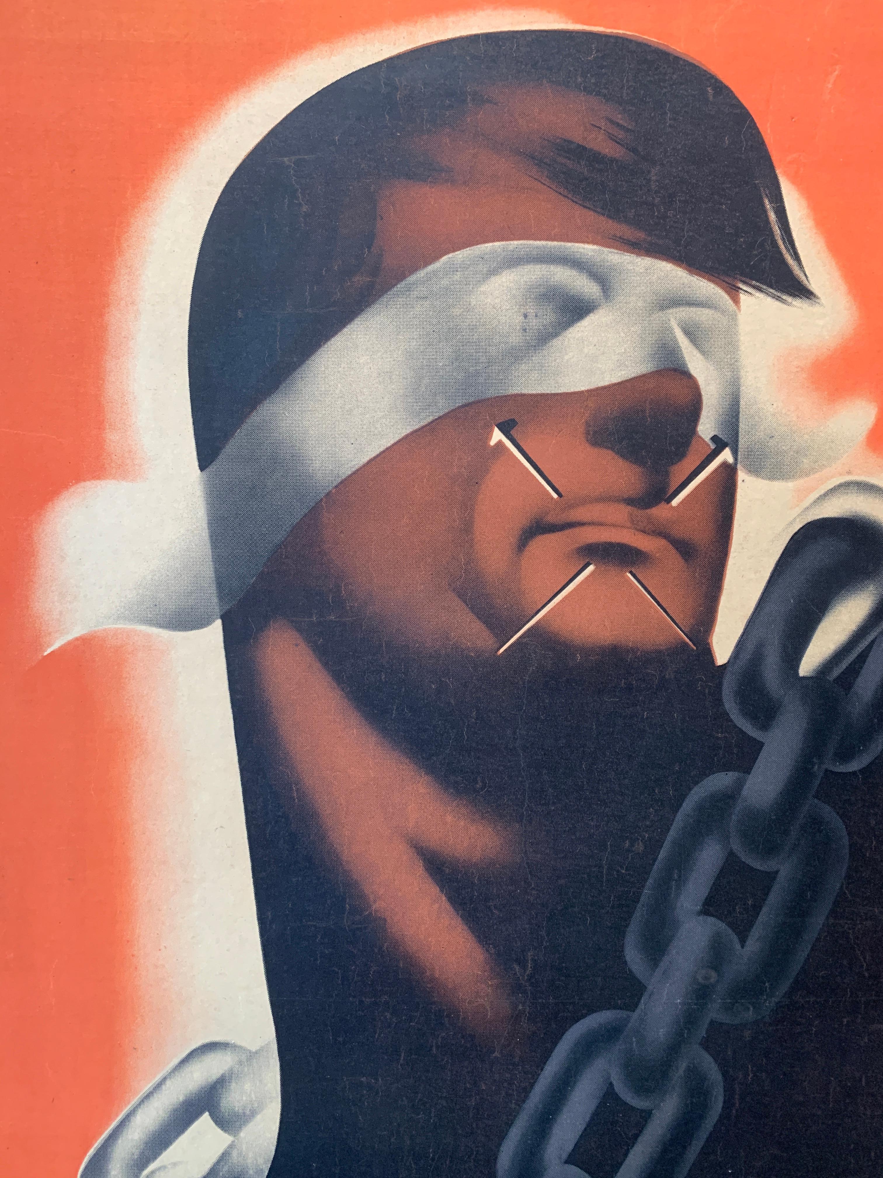 French Original Vintage Political Poster, 'GALA FRANCO ESPAGNOL' For Sale