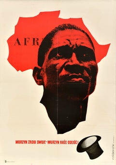 Original Vintage Cartel Propaganda Política África Anti Colonial Cieslewicz