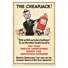 Original Vintage Political Propaganda Poster Cheapjack Ramsay MacDonald Dope