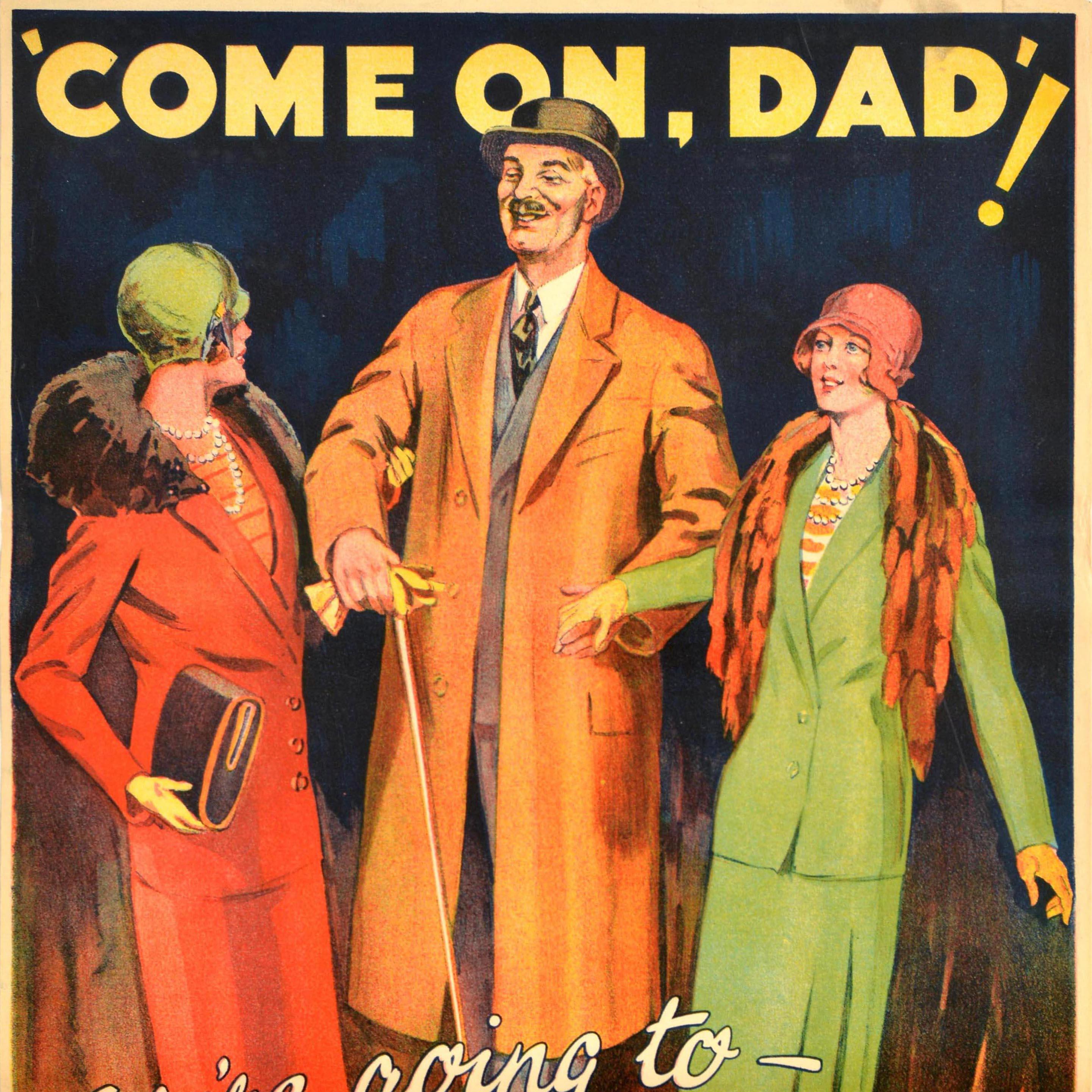 British Original Vintage Political Propaganda Poster Come On Dad Vote Liberal Election