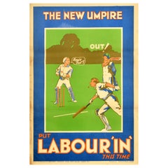 Original Antique Political Propaganda Poster New Umpire Woman Voter Labour Party