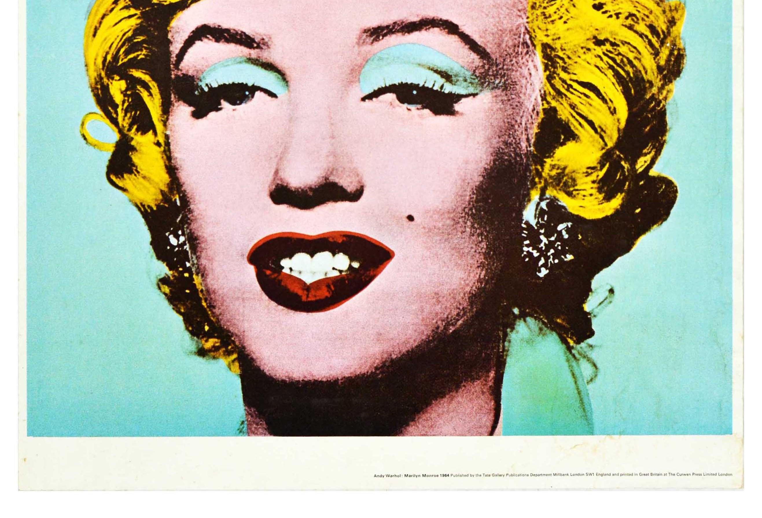 British Original Vintage Pop Art Exhibition Poster Warhol Marilyn Monroe Tate Gallery