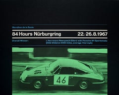 Original Vintage Porsche 911 Sportomatic Poster Nurburgring Endurance Motor Race