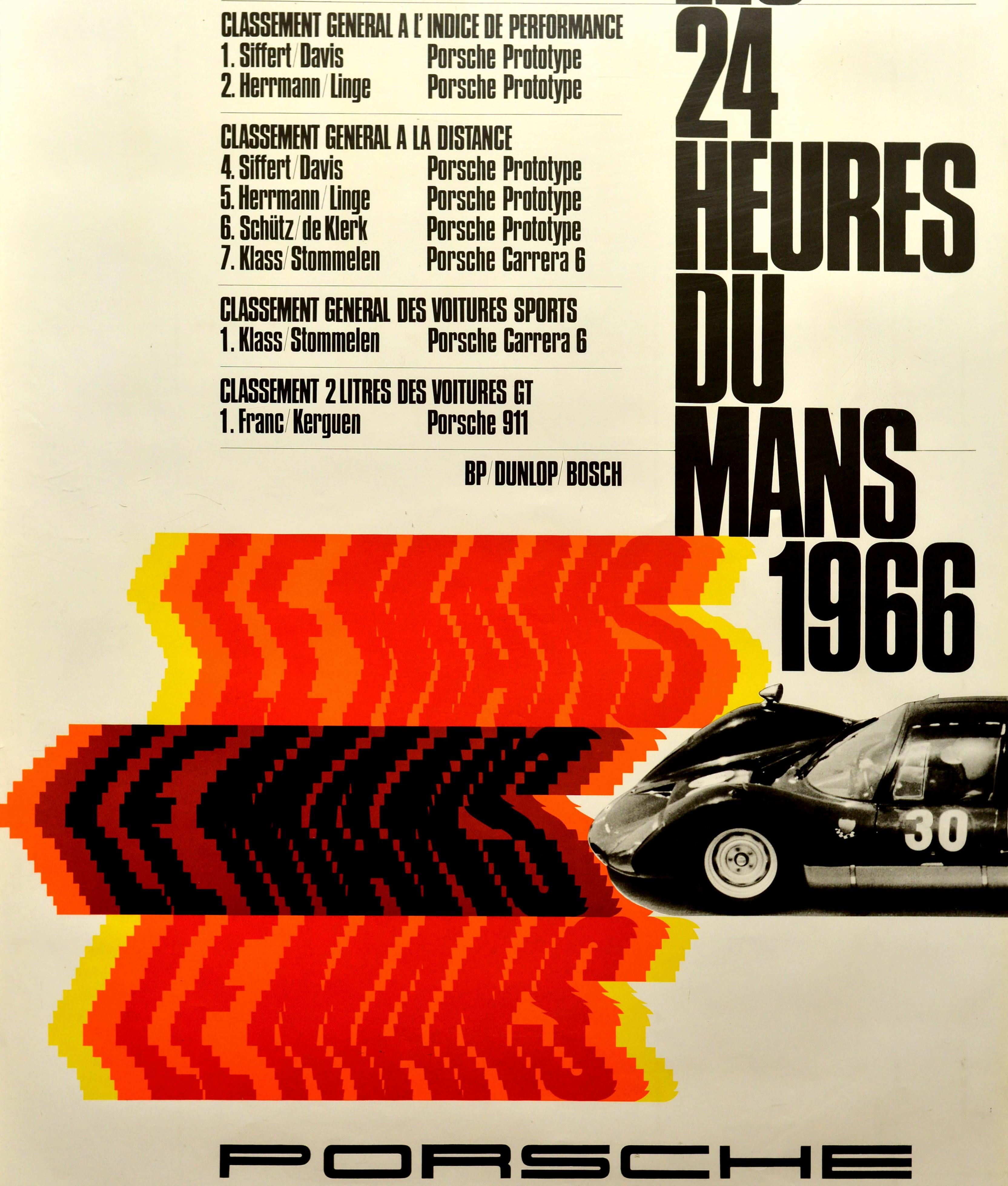 1967 24 Hours Le Mans French Automobile Race Advertisement Vintage Poster 3 