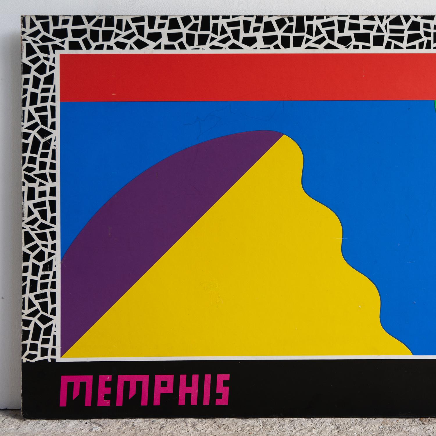 Cartel Publicitario Original Vintage Post Moderno Para Memphis Group At Liberty & Co. Posmoderno en venta