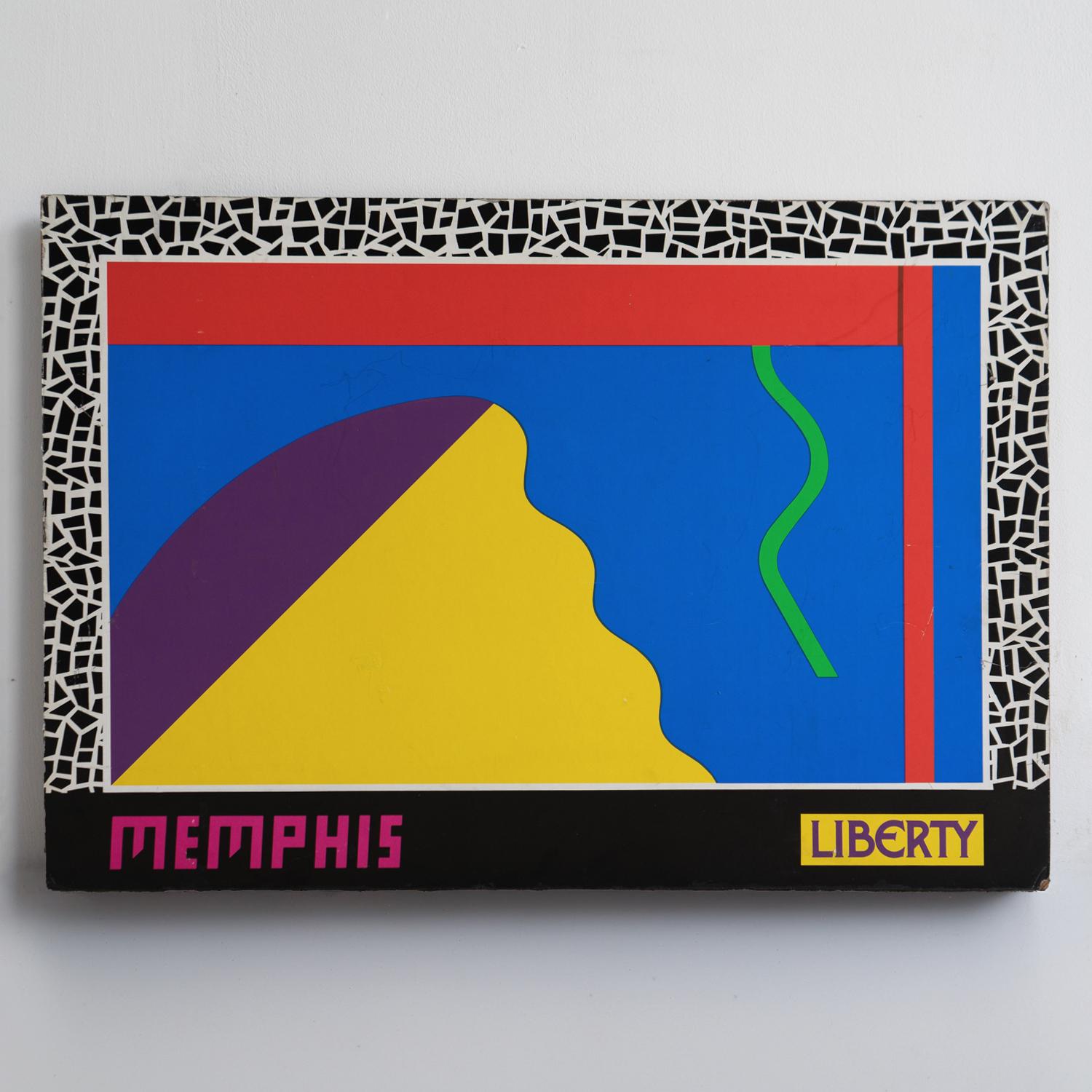 Cartel Publicitario Original Vintage Post Moderno Para Memphis Group At Liberty & Co. siglo XX en venta