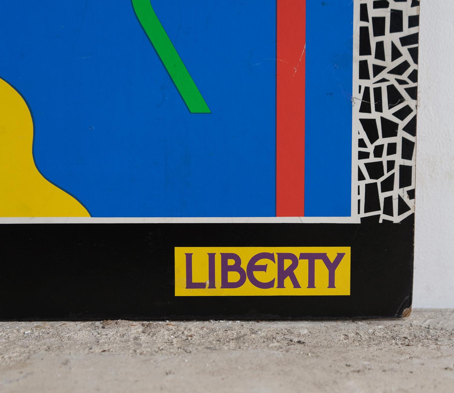 Cartel Publicitario Original Vintage Post Moderno Para Memphis Group At Liberty & Co. Fibra natural en venta
