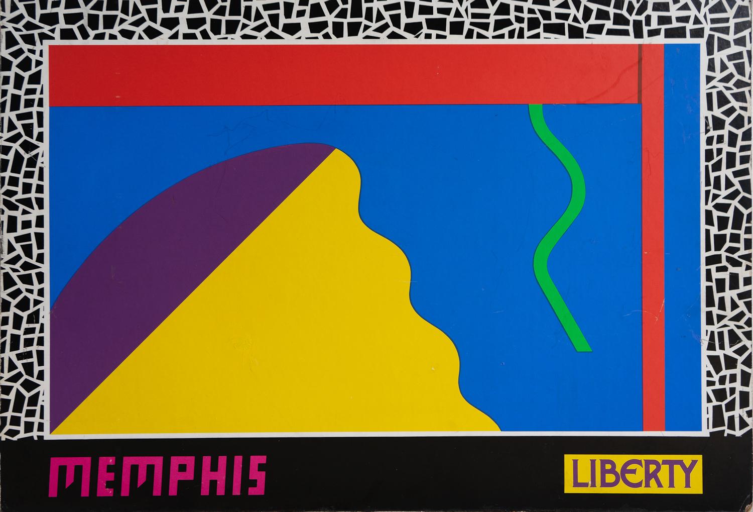 Cartel Publicitario Original Vintage Post Moderno Para Memphis Group At Liberty & Co. en venta 1