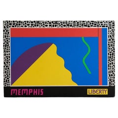 Original Vintage Post Modern Advertising Sign For Memphis Group At Liberty & Co