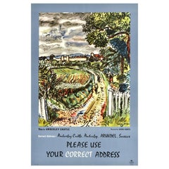 Original Vintage Post Office-Werbeplakat Amberley Castle Arundel Sussex, Arundel, Sussex