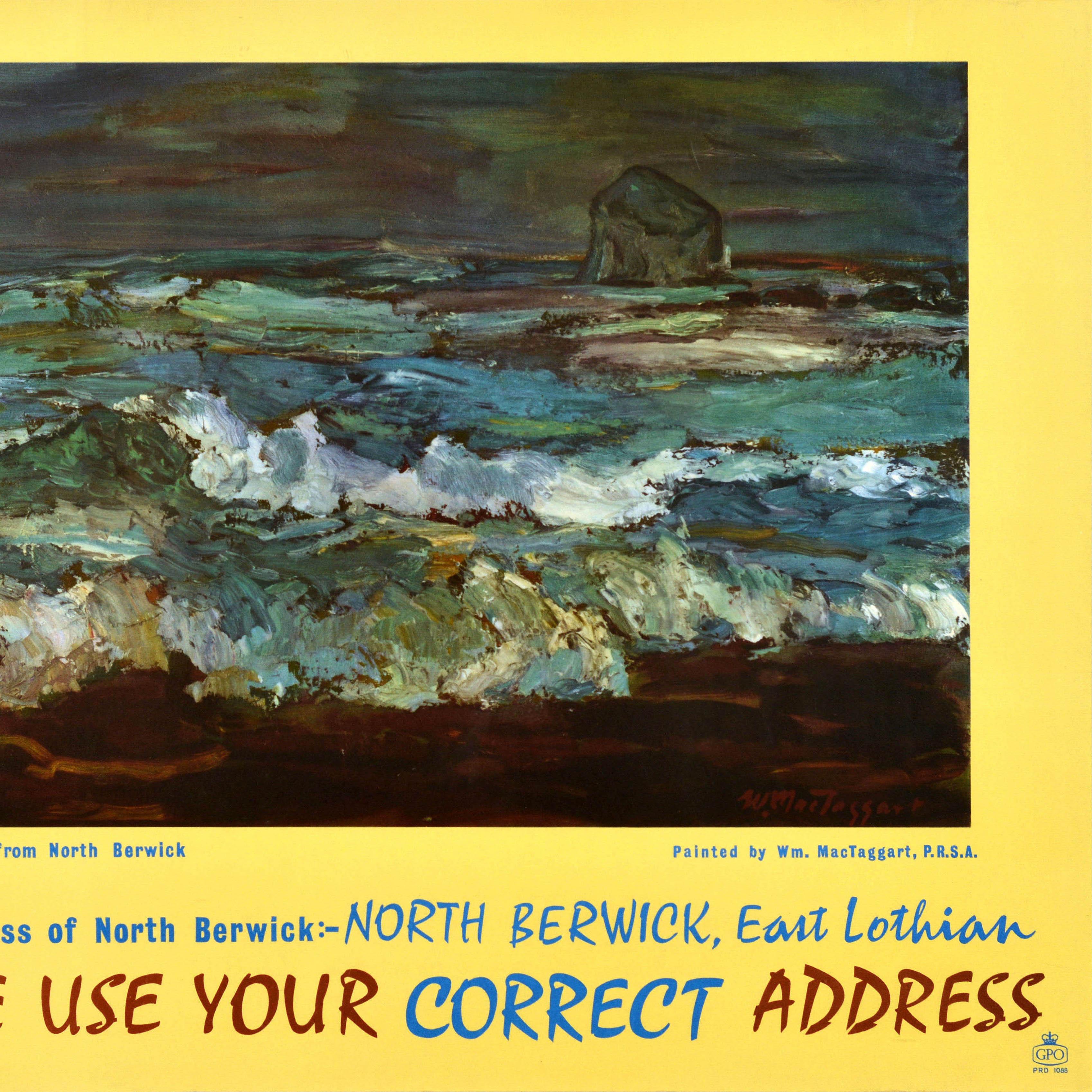 Original Vintage Post Office Advertising Poster Bass Rock North Berwick GPO In Good Condition For Sale In London, GB