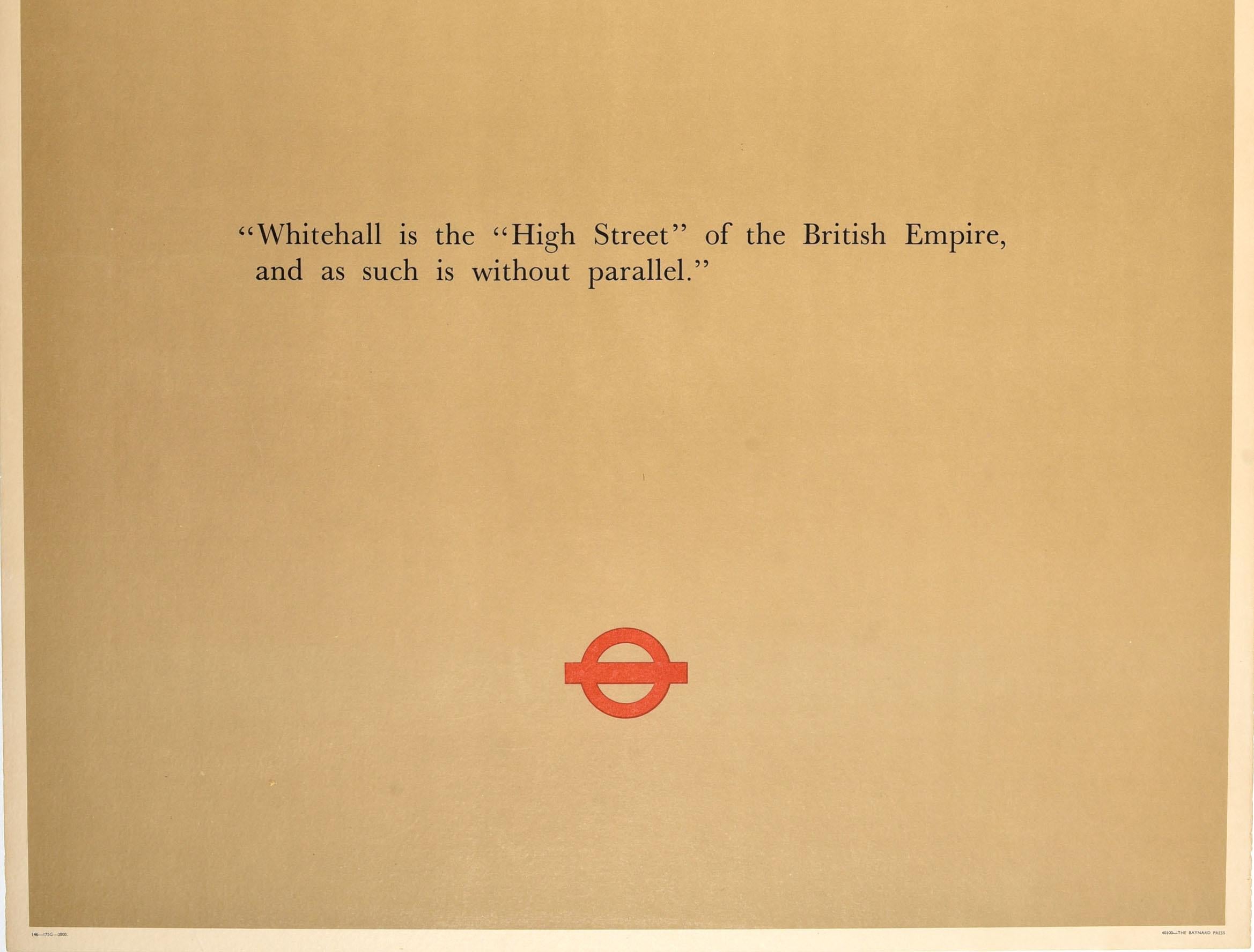 British Original Vintage Post War London Underground Transport Poster Whitehall Taylor For Sale