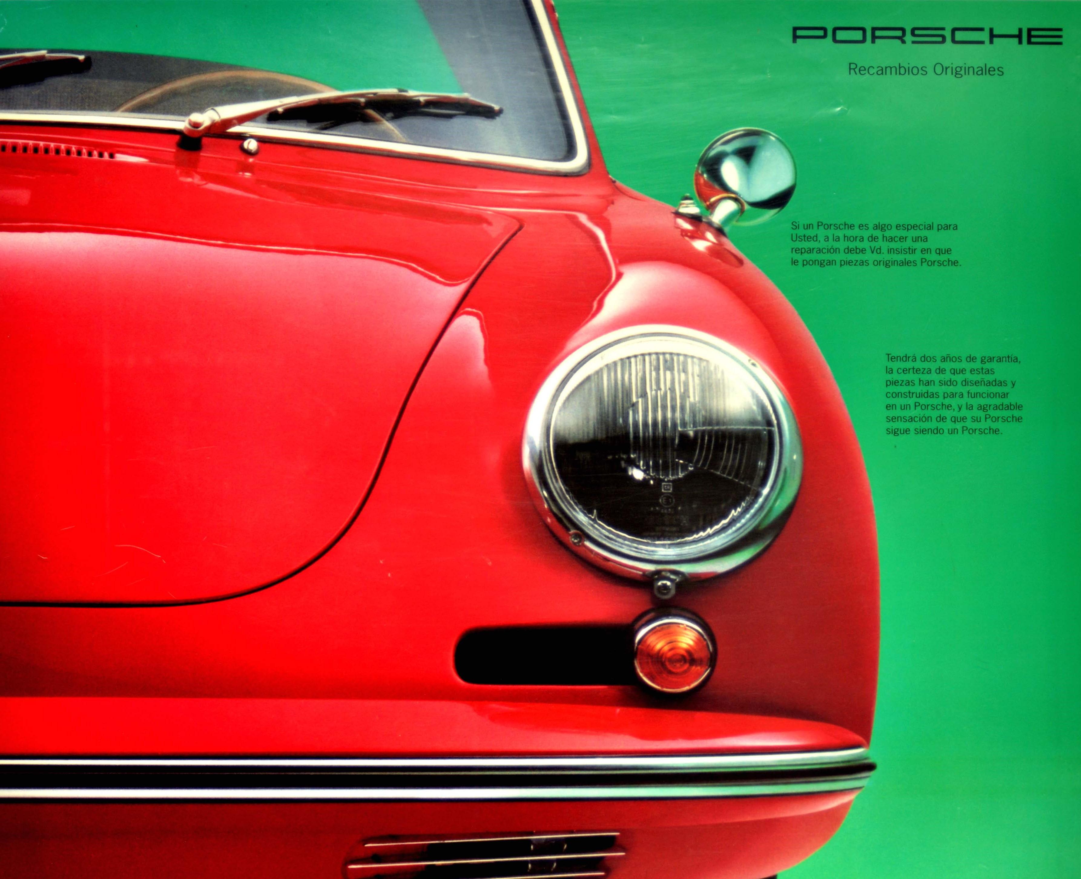 Original vintage car advertising poster - 85% of all Porsches built are still working. Because they are 100% Porsche / Porsche El 85% de todos los Porsche construidos siguen funcionando. Porque son 100% Porsche. - featuring a great design showing