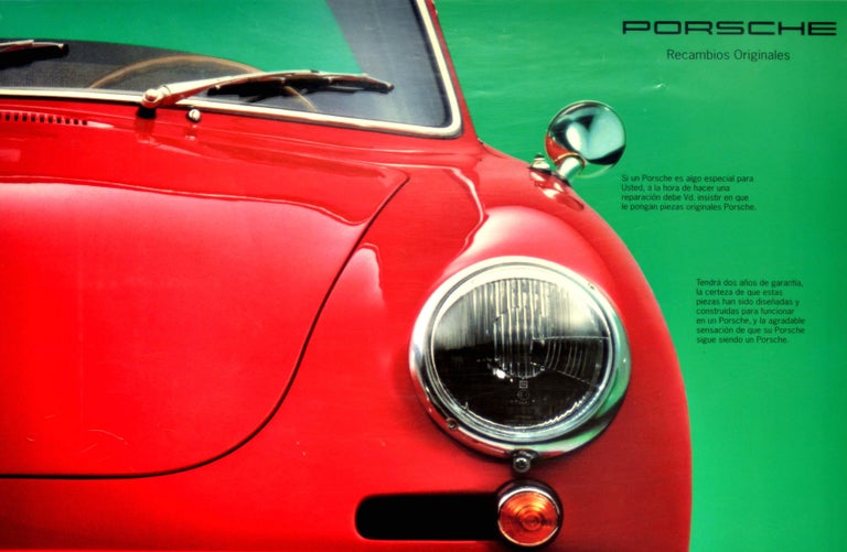 Original Vintage Poster 100% Porsche 356 B Classic Sports Car Advertising Design In Good Condition In London, GB