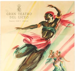 Original Vintage Poster 1954 Festival Ballet Spring Season Gran Teatro Del Liceo