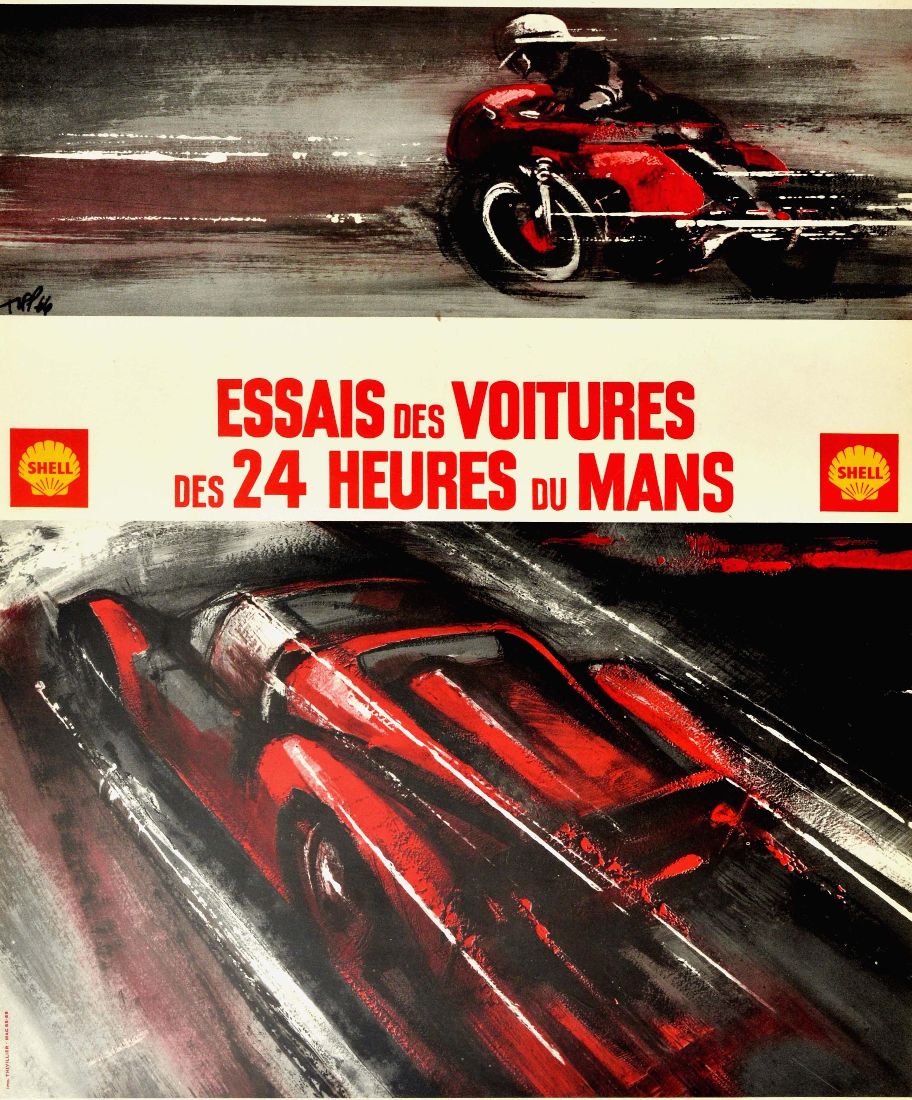 Original-Vintage-Poster, „24 Heures Du Mans“, 1968, Motorradrennen, Le Mans Sport im Zustand „Gut“ in London, GB