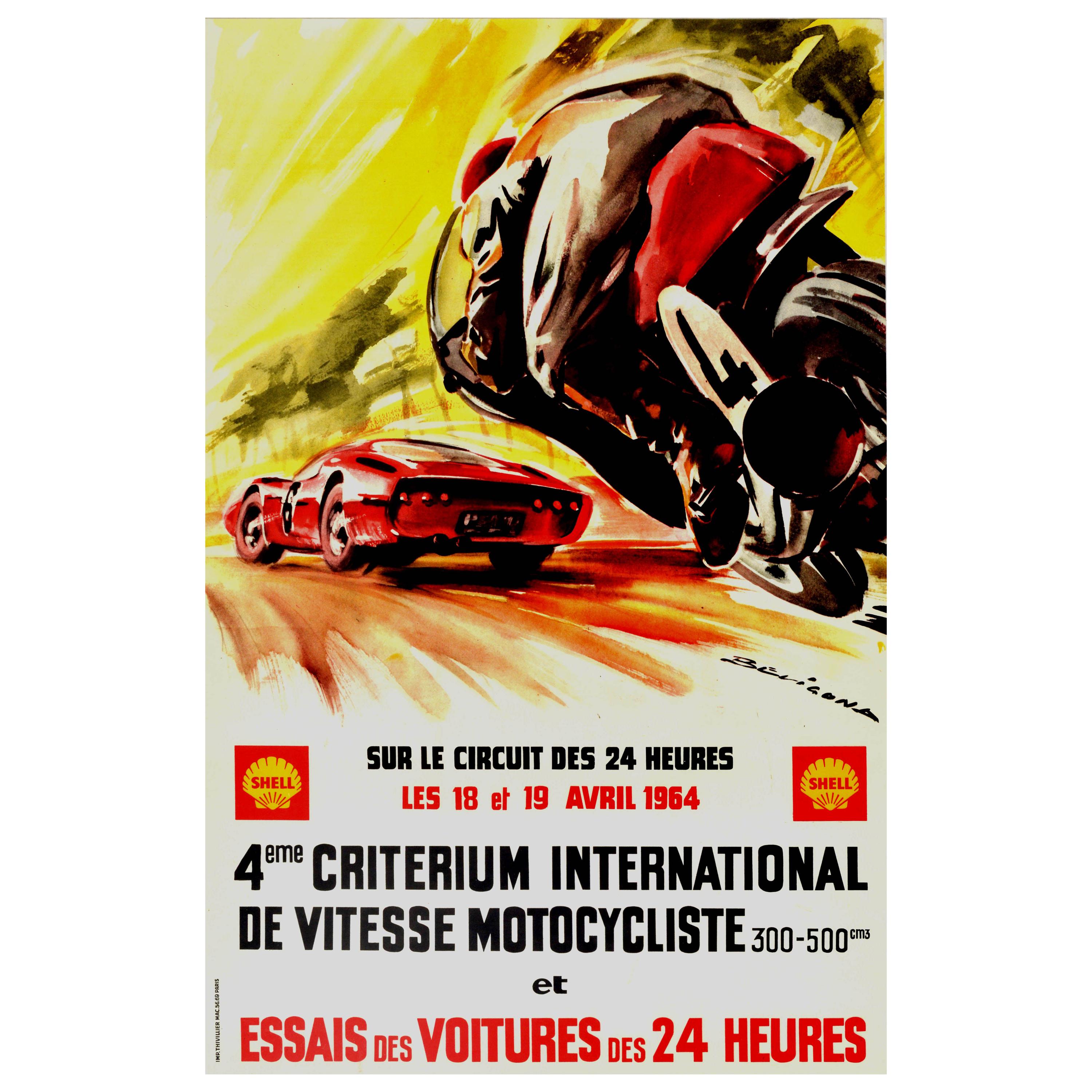 Original Vintage Poster 24 Heures Du Mans Speed Racing Le Mans Motor Sport Art